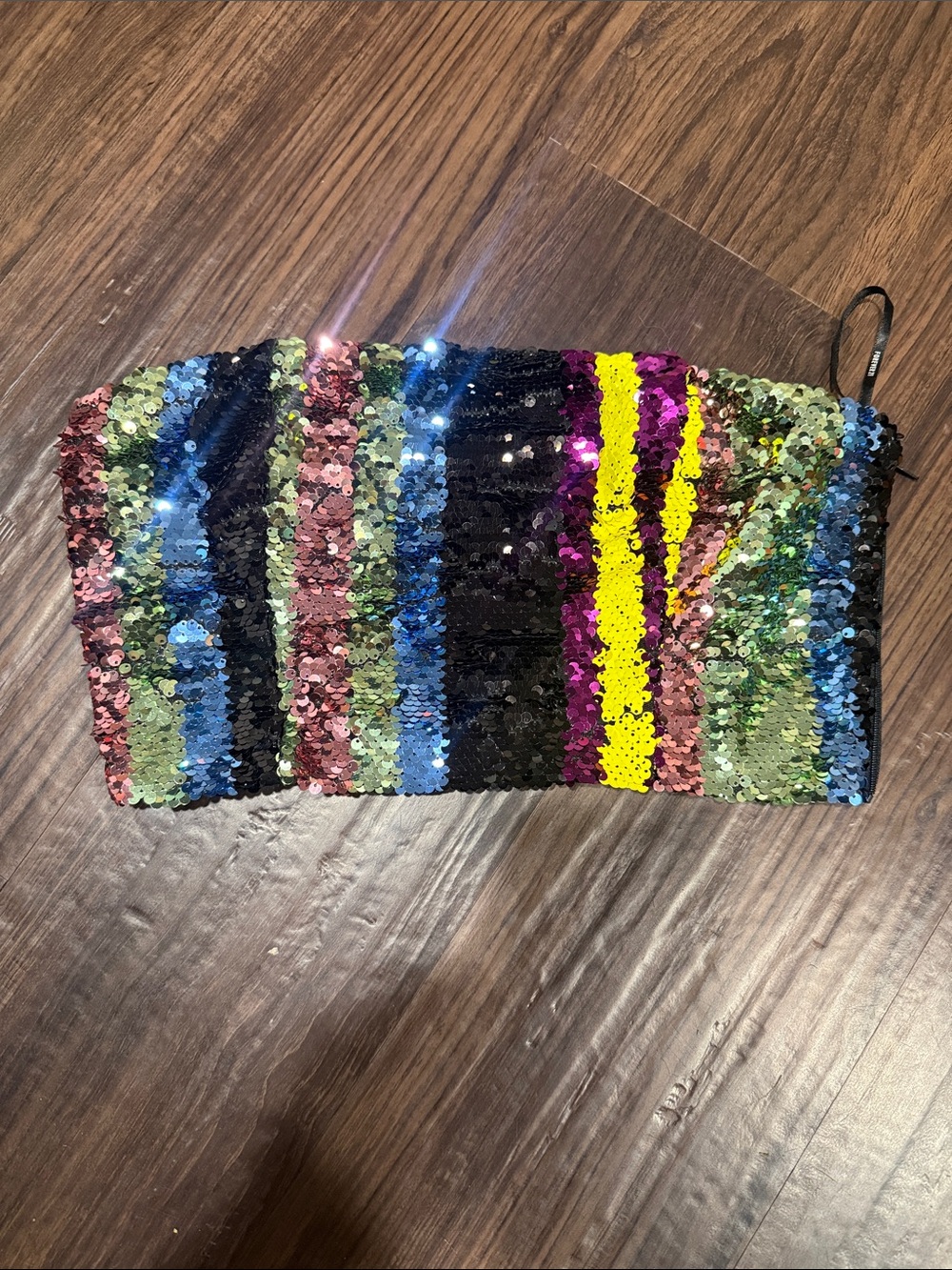 Forever 21 Multicolor Sequin Strapless Crop Top